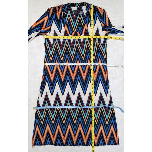 NWT JUST TAYLOR Multicolor Long Sleeve Mini Dress Size 2 - Picture 9 of 11
